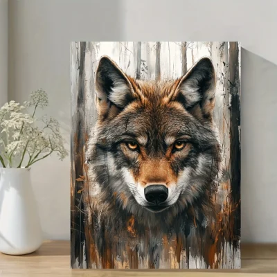 Eye-Catching Wolf Painting Wall Art Canvas Framed 40x60