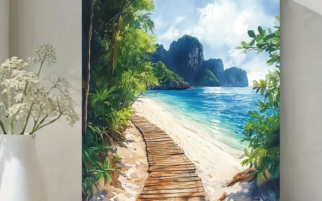 Raja Ampat Indonesia Beach Wall Art Canvas Framed 40×60