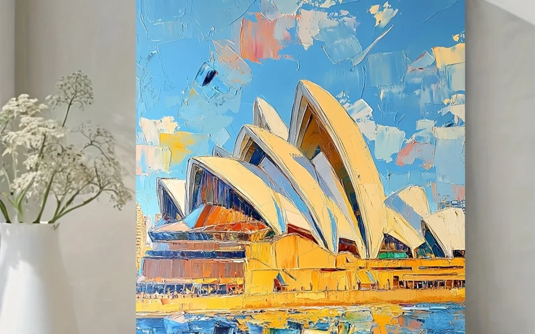 Sydney Opera House Abstract Wall Art Canvas Framed 40×60