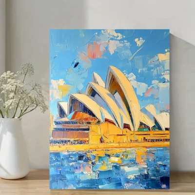Sydney Opera House Abstract Wall Art Canvas Framed 40x60