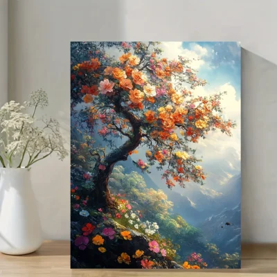 Enchanted Floral Tree Branch Wall Art Canvas Framed 40x60