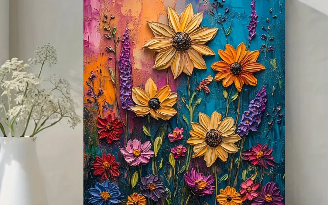 Vibrant Enchanted Garden Wall Art Canvas Framed 40×60