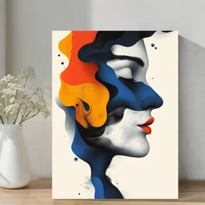 Abstract  Retro 90s Inspired Wall Art Canvas Framed 40x60