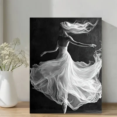 Elegant Ballerina Wall Art Canvas Framed 40x60