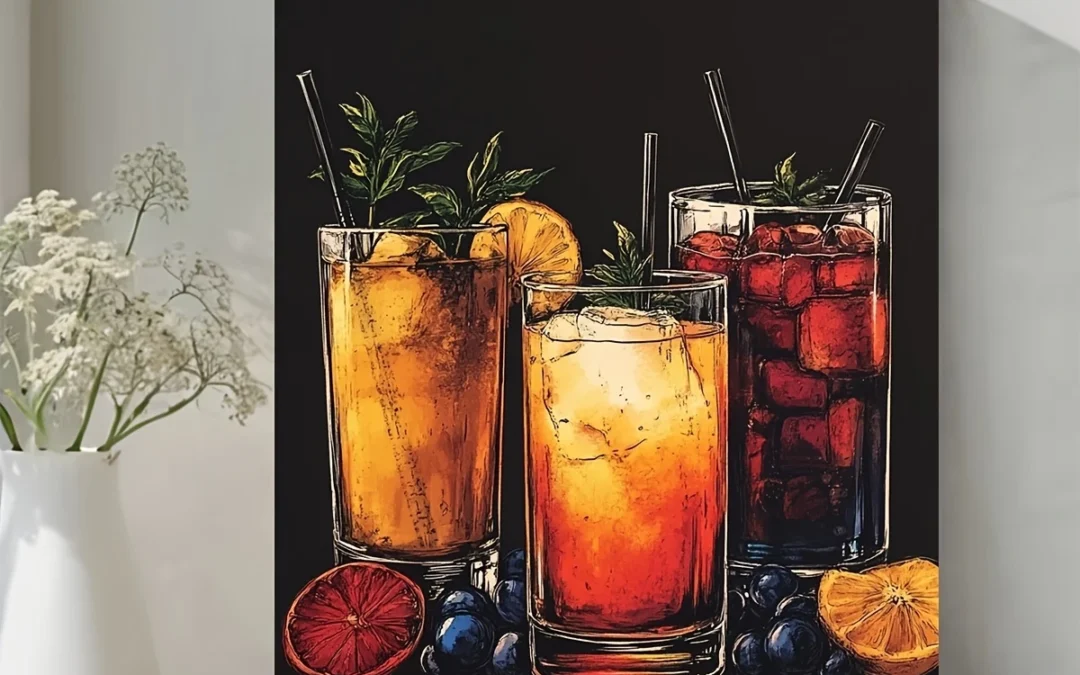 Vintage Cocktails Bar Wall Art Canvas Framed 40×60