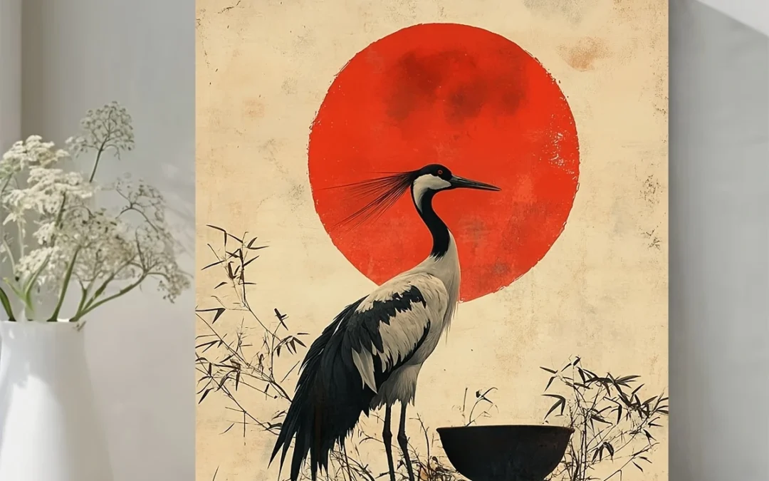 Japanese Cran Wall Art Canvas Framed 40×60