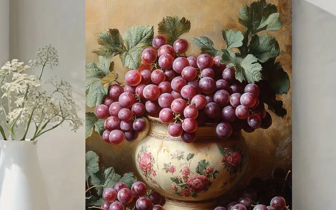 Grapes Oil Painting Wall Art Canvas Framed 40×60
