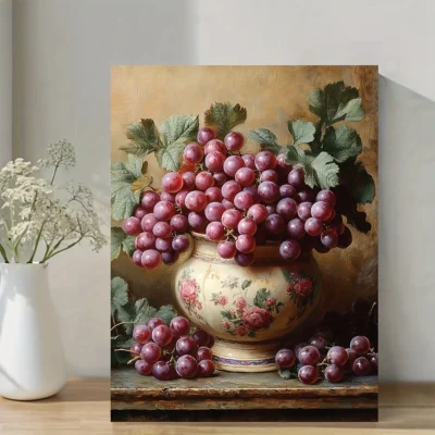 Grapes Oil Painting Wall Art Canvas Framed 40x60