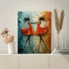 Abstract Ballerinas Oil Painting Wall Art Canvas Framed 40x60 - Image 3