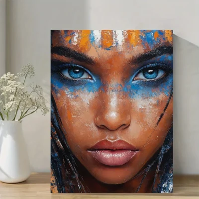 Vibrant Colorful Tribal African Wall Art Canvas Framed 40x60