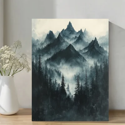 Misty Forest Landscape  Wall Art Canvas Framed 40x60