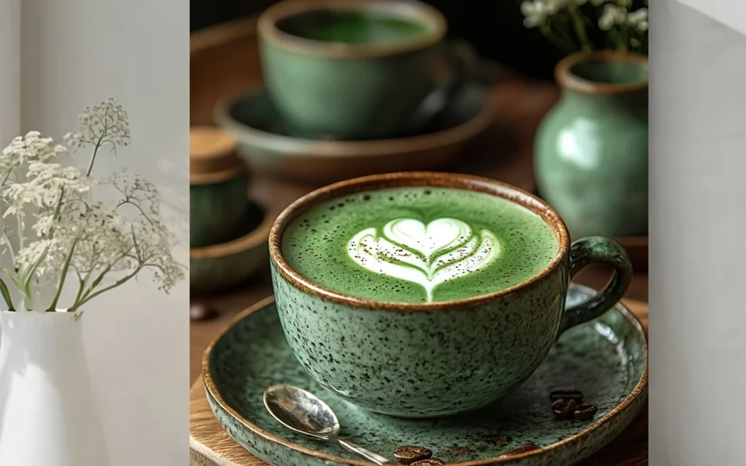 Vintage Matcha Latte Wall Art Canvas Framed 40×60
