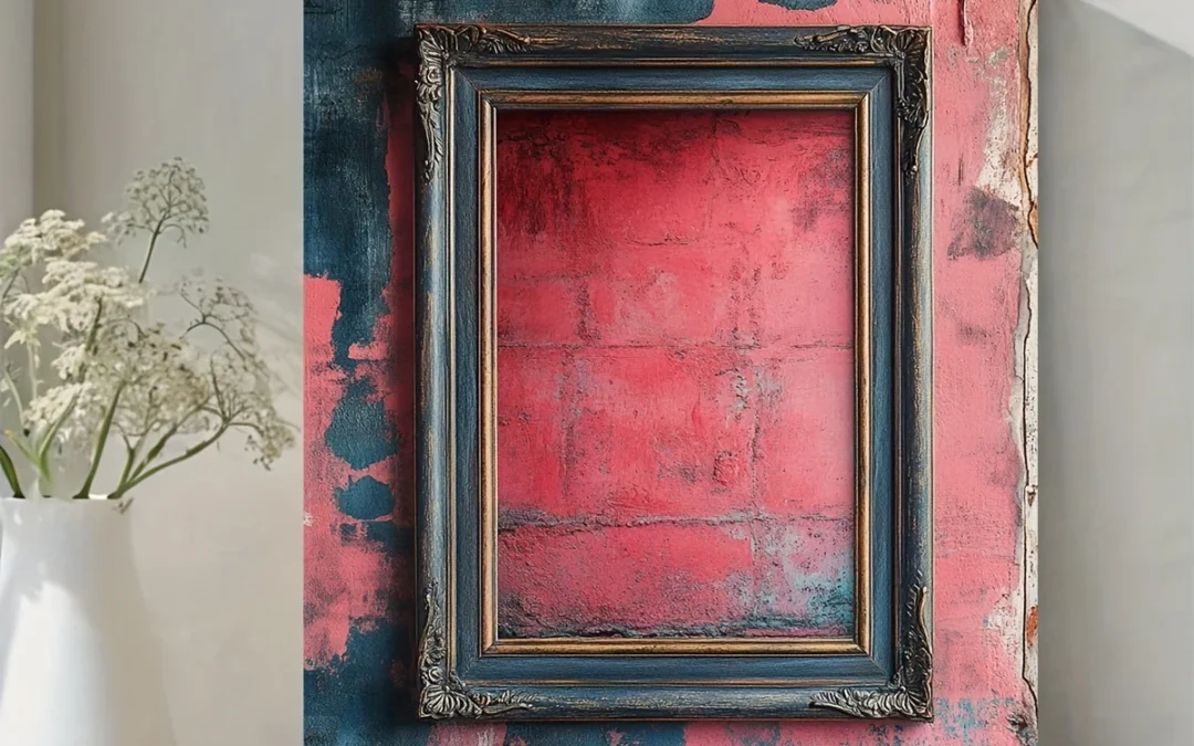 Elegant Vertical Pink And Blue Painting Wall Art Canvas Framed 40×60