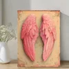 Light Pink Angel Wings Wall Art Canvas Framed 40x60