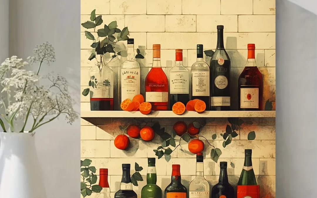 Retro Cocktail Vintage 70s Kitchen & Bar Wall Art Canvas Framed 40×60