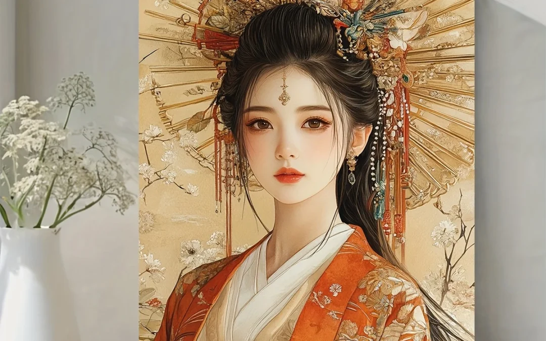 Japanese Goddess Amaterasu Wall Art Canvas Framed 40×60