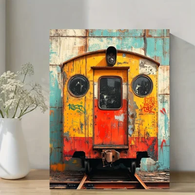 Train Box Car Graffiti Wall Art Canvas Framed 40x60