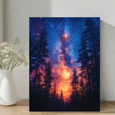 Colorful Galaxy Landscape  Wall Art Canvas Framed 40x60