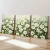 3pcs	Daisy Field, Soft Pastel, Nature Scenery Wall Art Set Canvas Framed 40x60cm - High Quality Print 100% Australian Made Wall Canvas Ready to Hang - Image 3