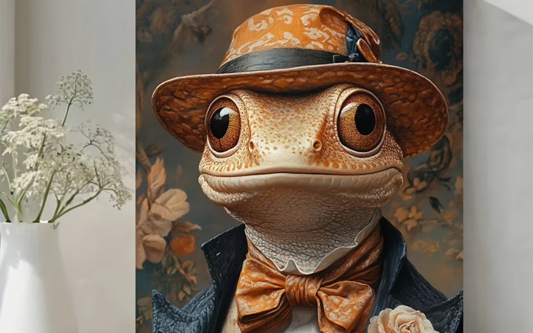 Victorian Gecko Business for Man Wall Art Canvas Framed 40×60