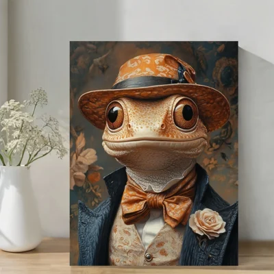 Victorian Gecko Business for Man Wall Art Canvas Framed 40x60