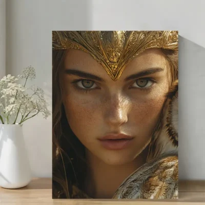 Goddess Athena and Owl Matte Wall Art Canvas Framed 40x60