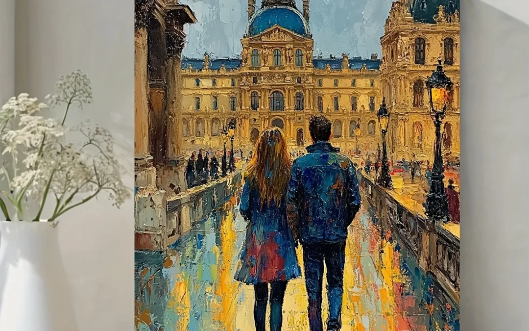 Louvre Museum Paris Oil Painting Wall Art Canvas Framed 40×60