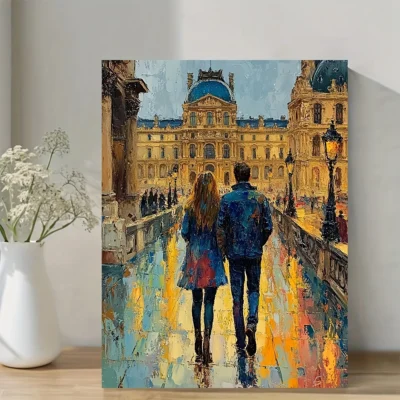 Louvre Museum Paris Oil Painting Wall Art Canvas Framed 40x60