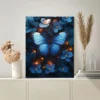 Magical Blue Butterflies & Dark Forest Wall Art Canvas Framed 40x60 - Image 2