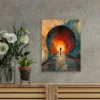 "Light Speed Tunnel" Geometric Wall Art Canvas Framed 40x60 - Image 2