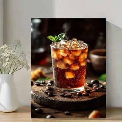 Vintage Cold Brew Coffee Wall Art Canvas Framed 40x60