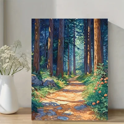 Fantasy Forest Painting  Wall Art Canvas Framed 40x60