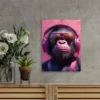 Gorilla DJ Headphones Abstract  Wall Art Canvas Framed 40x60 - Image 3