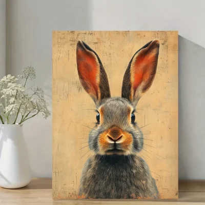 Rustic Bunny Ears Wall Art Canvas Framed 40x60