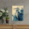 Abstract Blue Heron Wall Art Canvas Framed 40x60 - Image 2