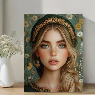 Goddess & Wildflowers Wall Art Canvas Framed 40x60