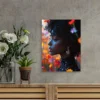 Modern Portrait with Colorful Floral Backdrop & Jewelry Wall Art Canvas Framed 40x60 - Image 2