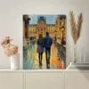 Louvre Museum Paris Oil Painting Wall Art Canvas Framed 40x60 - Image 2