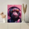 Gorilla DJ Headphones Abstract  Wall Art Canvas Framed 40x60 - Image 2