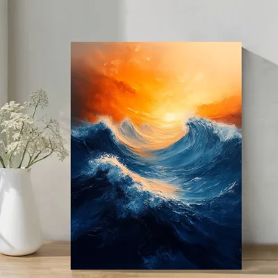 Maritime Whisper Abstract Seascape Wall Art Canvas Framed 40x60