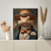 Victorian Gecko Business for Man Wall Art Canvas Framed 40x60 - Image 2