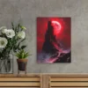 Gothic Red Castle Wall Art Canvas Framed 40x60 - Image 2