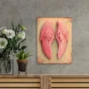 Light Pink Angel Wings Wall Art Canvas Framed 40x60 - Image 2