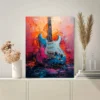 Abstract Electric Guitar  Wall Art Canvas Framed 40x60 - Image 3