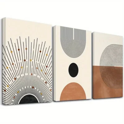 3pcs Contemporary Shining Sun & Landscape Wall Art Set Canvas Framed 40x60cm - High Quality Print 100% Australian Made Wall Canvas Ready to Hang