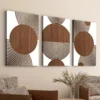 3pcs Abstract Geometric Circular Elegant Art Wall Art Set Canvas Framed 40x60cm - High Quality Print 100% Australian Made Wall Canvas Ready to Hang
