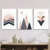 3pcs Abstract Geometric  Wall Art Set Canvas Framed 40x60cm - High Quality Print 100% Australian Made Wall Canvas Ready to Hang