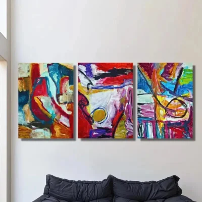 3pcs Vibrant Abstract Colorful Graffiti Style Wall Art Set Canvas Framed 40x60cm - High Quality Print 100% Australian Made Wall Canvas Ready to Hang