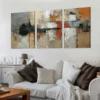 3pcs Abstract Geometric Modern  Wall Art Set Canvas Framed 40x60cm - High Quality Print 100% Australian Made Wall Canvas Ready to Hang - Image 2
