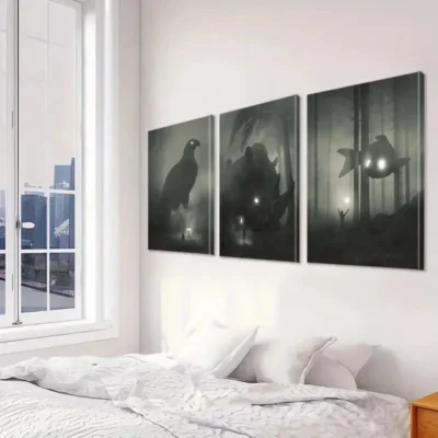 3pcs Mystical Forest & Eagle Wall Art Set Canvas Framed 40x60cm - High Quality Print 100% Australian Made Wall Canvas Ready to Hang